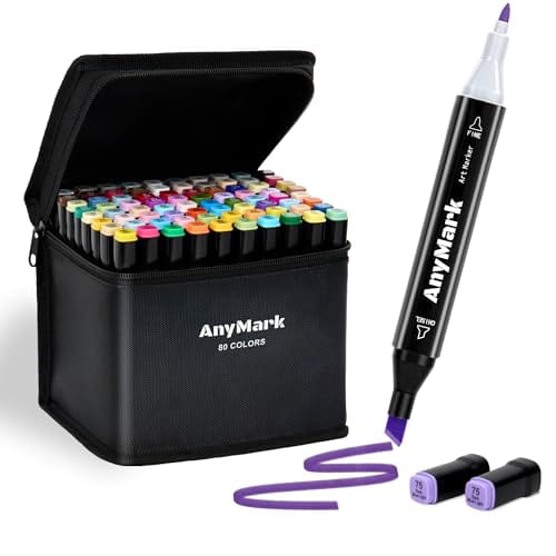 AnyMark Alcohol Markers, 80 Colors